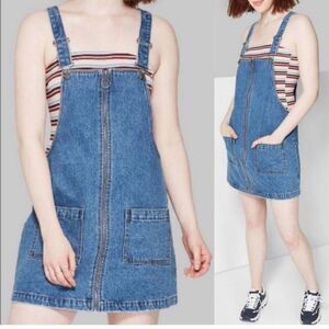 Wild Fable Denim Jumper Overall Dress Sz S